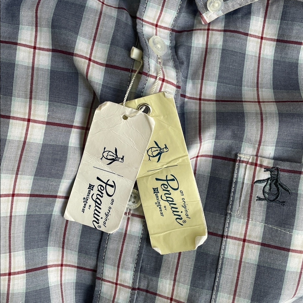 Original Penguin Blue and White Checkered Shirt - Picture 5 of 6